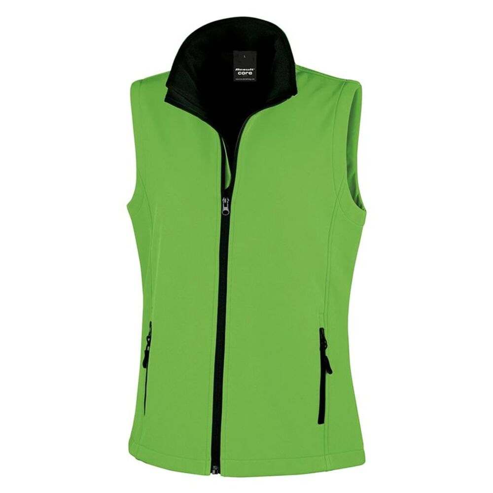 Result Womens/Ladies Softshell Body Warmer / Vivid Green/Black